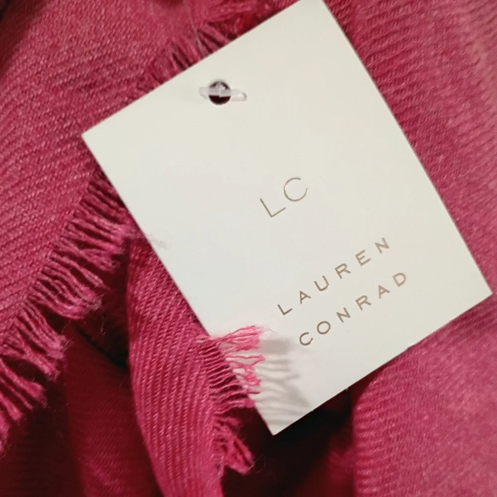 LC Lauren Conrad Pink / Light Mauve Fringed Scarf / Wrap